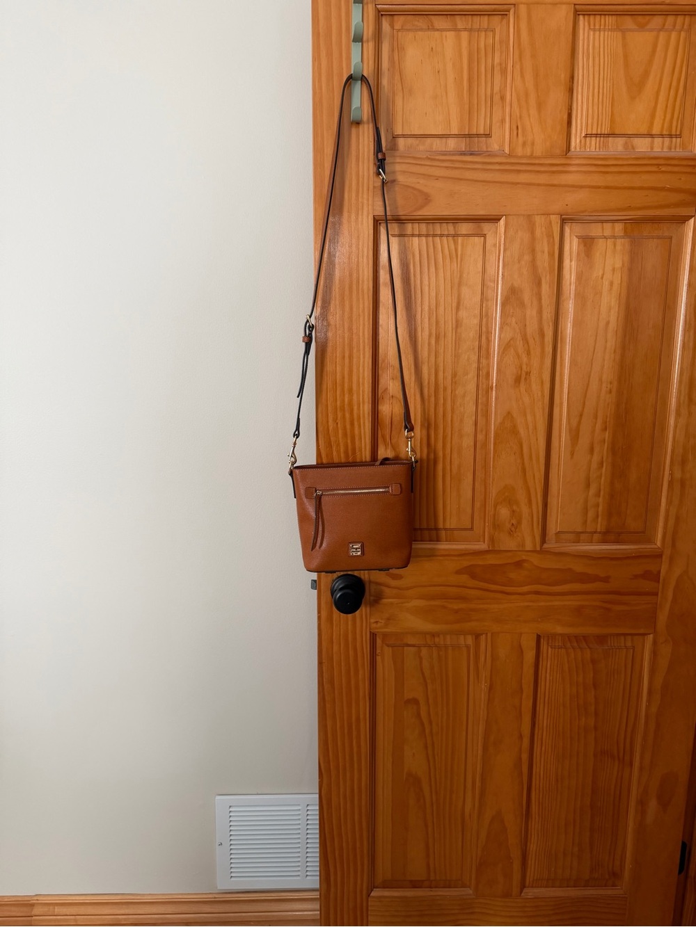 Dooney & Bourke Cognac Brown Leather Crossbody Bag